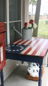 Distressed and Antiqued Painted Old Glory Table. 
